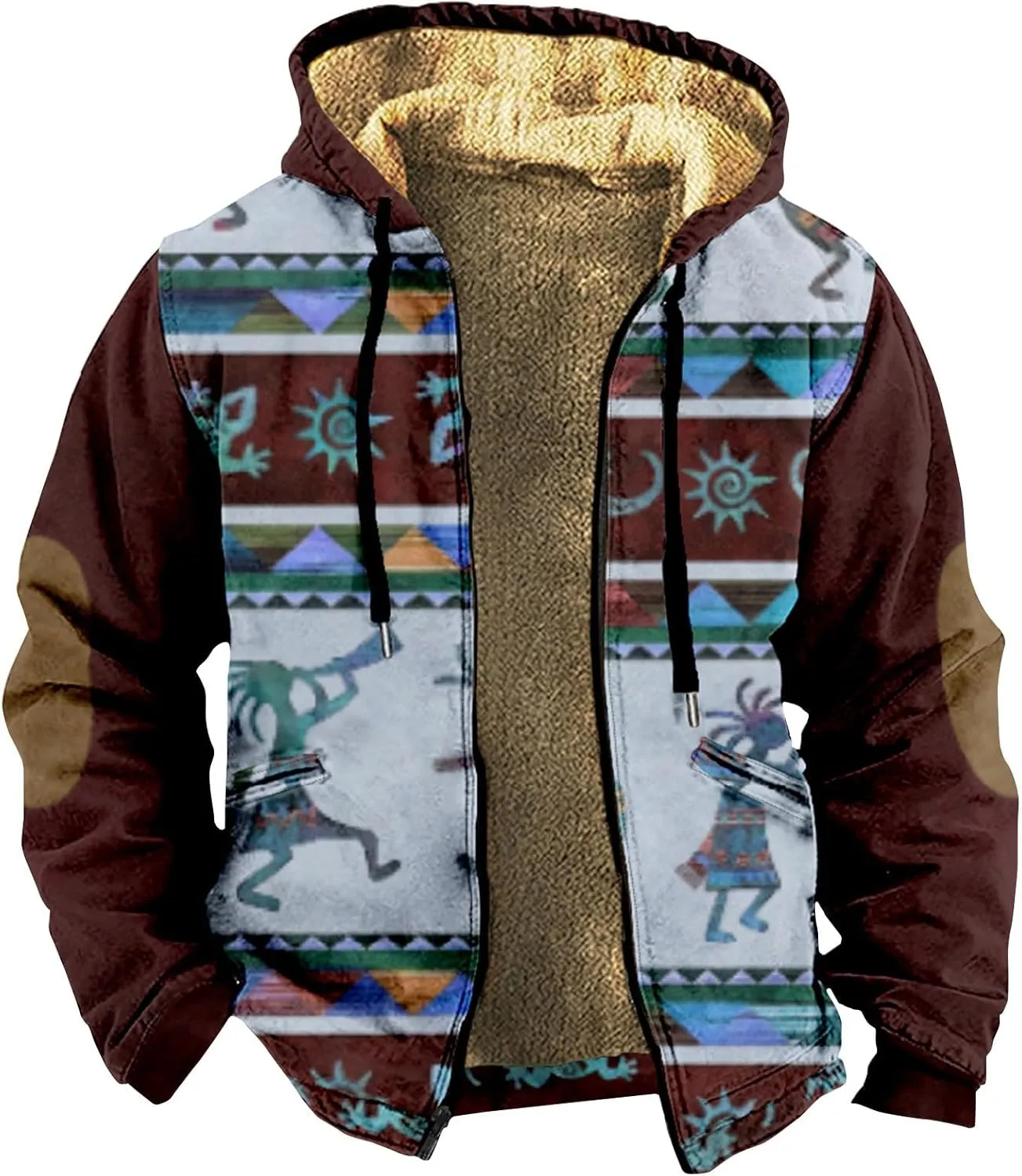 Gentle Loose Novelty Sweatshirts Long Sleeve Zipper Hooded Relaxed Coat Outerwear Jackets for Men