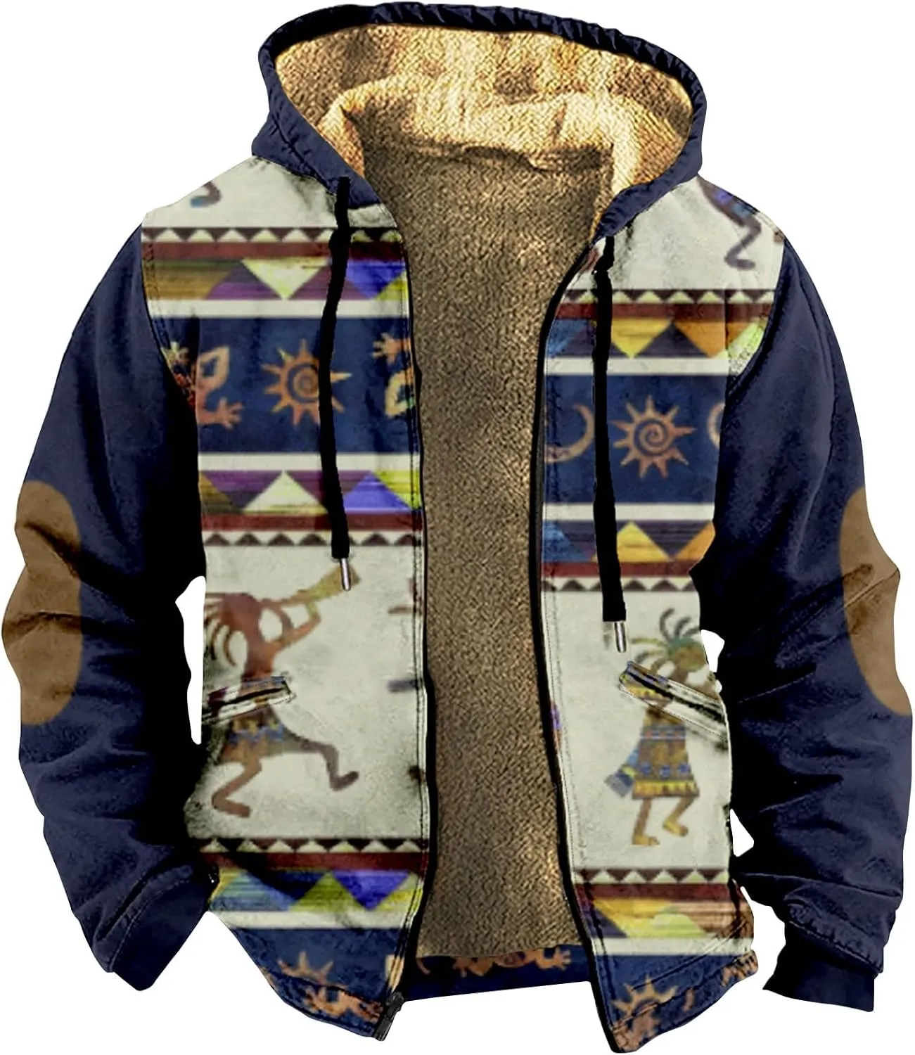 Gentle Loose Novelty Sweatshirts Long Sleeve Zipper Hooded Relaxed Coat Outerwear Jackets for Men