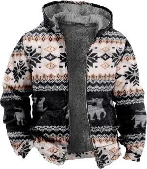 Gentle Loose Novelty Sweatshirts Long Sleeve Zipper Hooded Relaxed Coat Outerwear Jackets for Men