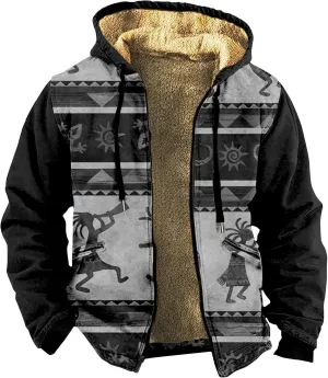 Gentle Loose Novelty Sweatshirts Long Sleeve Zipper Hooded Relaxed Coat Outerwear Jackets for Men