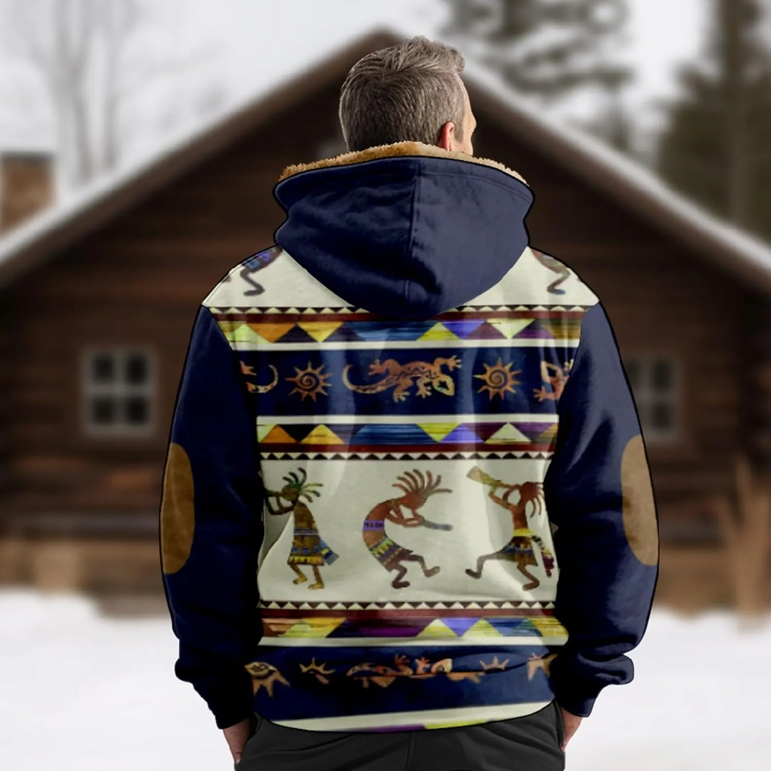 Gentle Loose Novelty Sweatshirts Long Sleeve Zipper Hooded Relaxed Coat Outerwear Jackets for Men