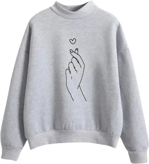 GIERIDUC Oversized Sweatshirt for Women Cute Graphic Crewneck Long Sleeve Casual Fleece Pullover Sweatshirts Loose Tops