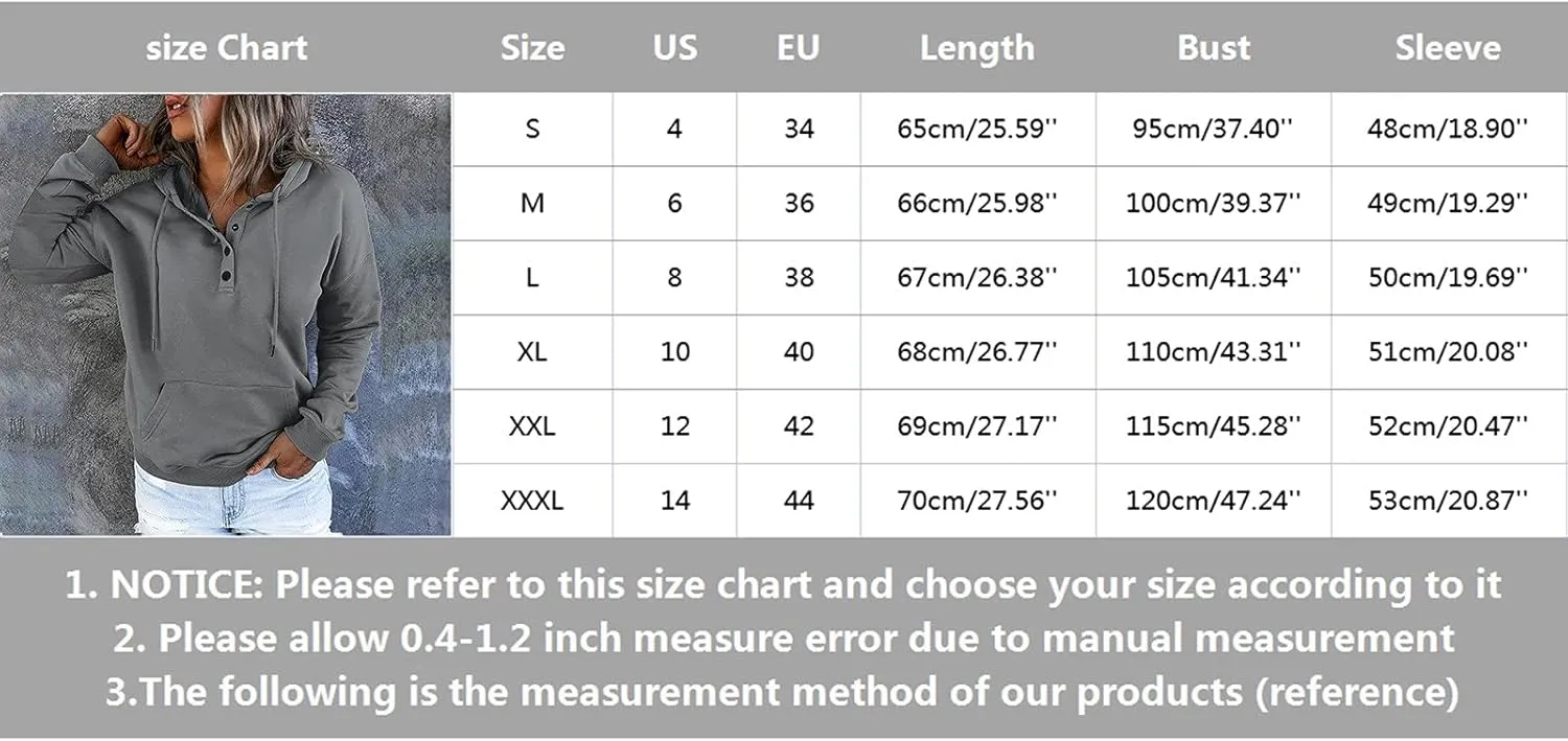 GIERIDUC Womens Sweatshirt Casual Lapel Collar Long Sleeve Henley Button V Neck Loose Pullover 2024 Trendy Fall Outfits Tops
