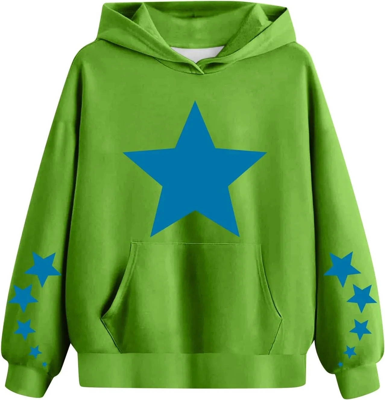 Girls Kids Hoodies Sweatshirt Cute Long Sleeve Cozy Pullover Star Printed Pullover Hooded Warm Clothes Outwear