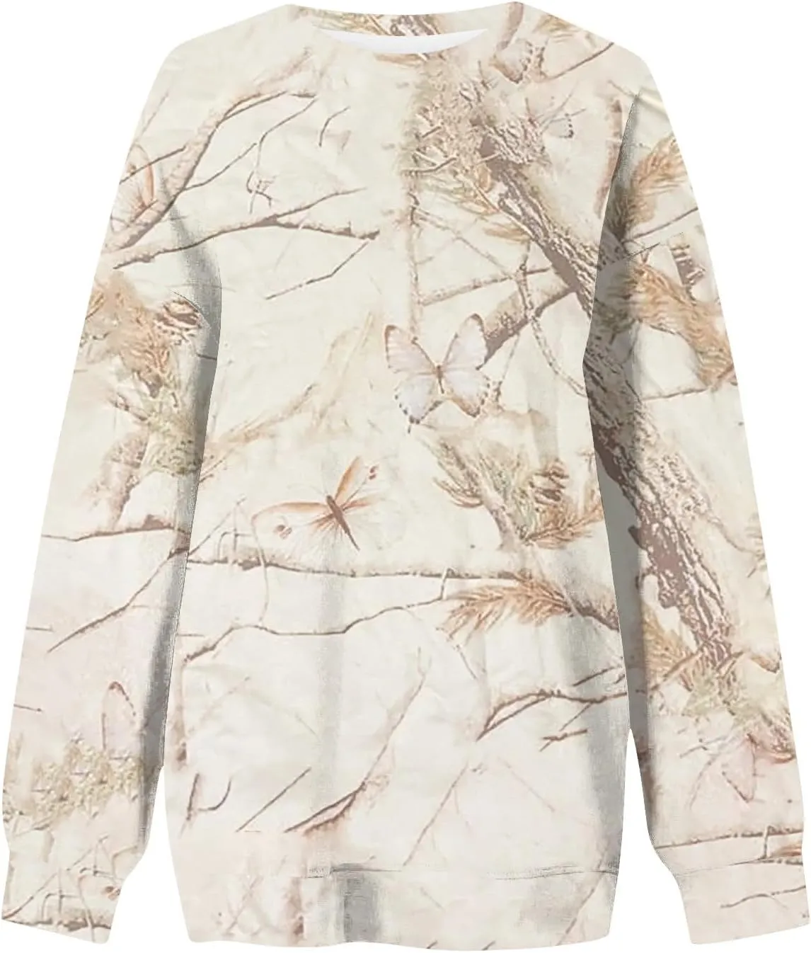 GOFULY Camo Sweatshirt For Women Crewneck Fall Oversized Y2k Camo Shirt Pullover Long Sleeve Maple Leaf Print Travel Clothes