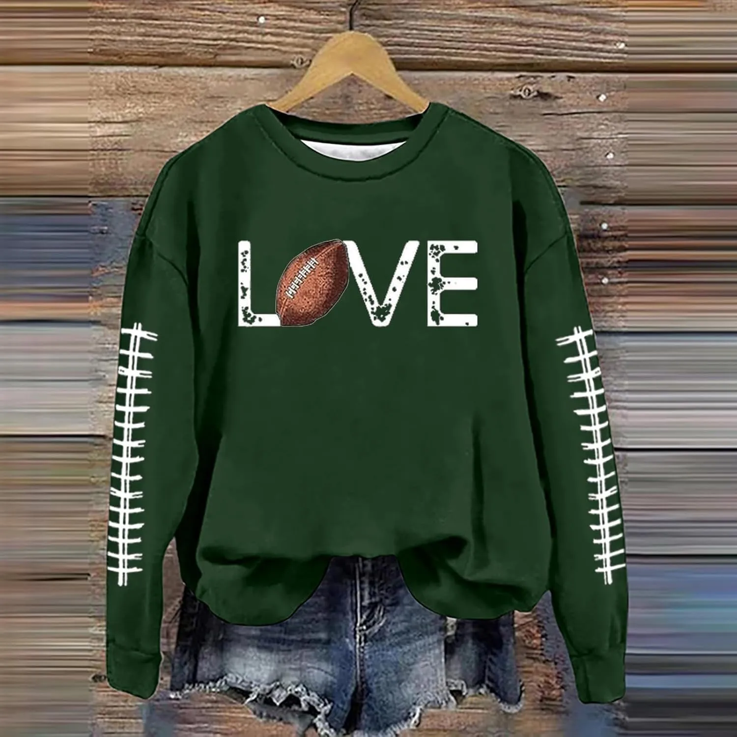 GOFULY Football Sweatshirts For Women Lightweight Game Day Shirts Long Sleeve Fall Sweatshirts 2024 Crewneck Outfits Tops