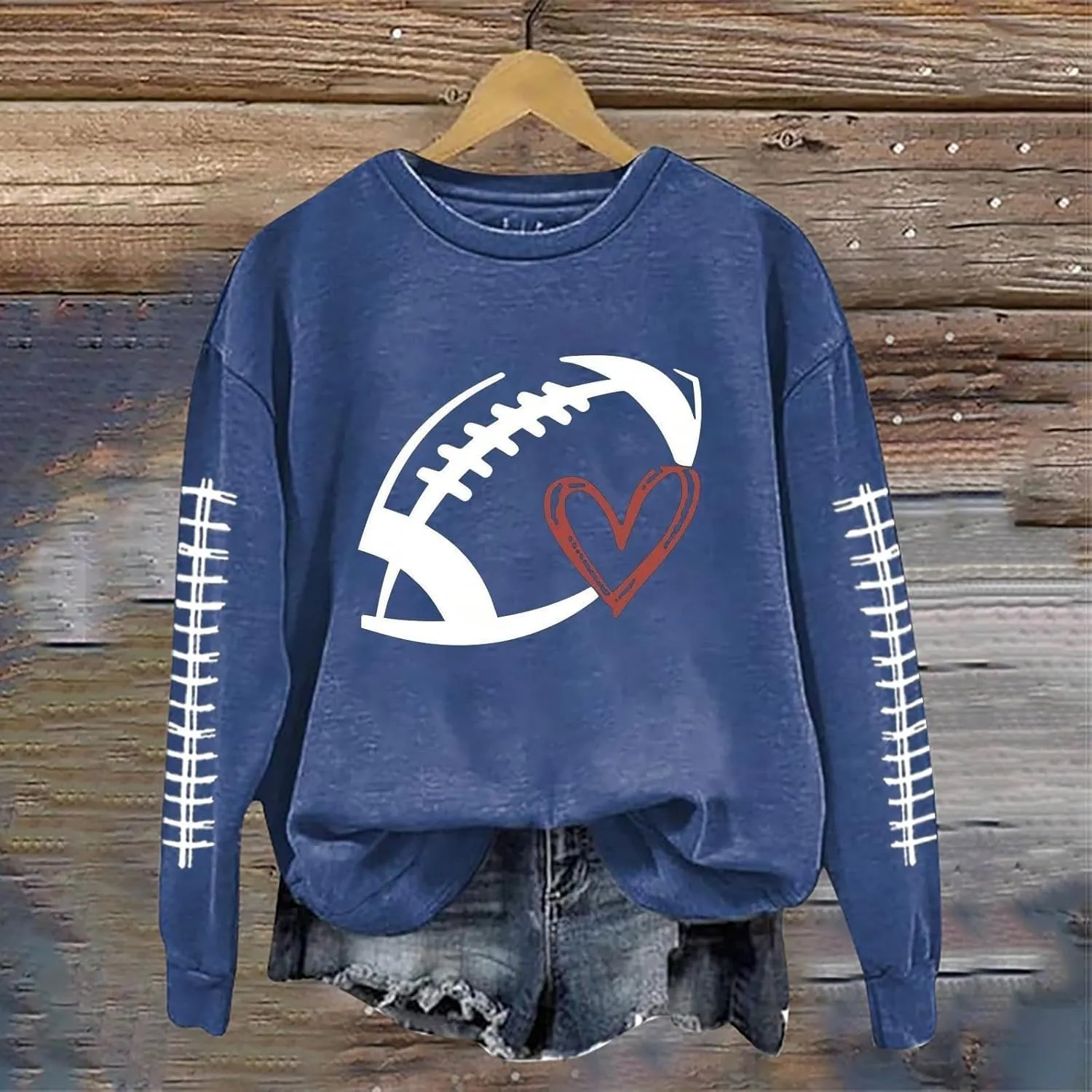 GOFULY Football Sweatshirts For Women Lightweight Game Day Shirts Long Sleeve Fall Sweatshirts 2024 Crewneck Outfits Tops