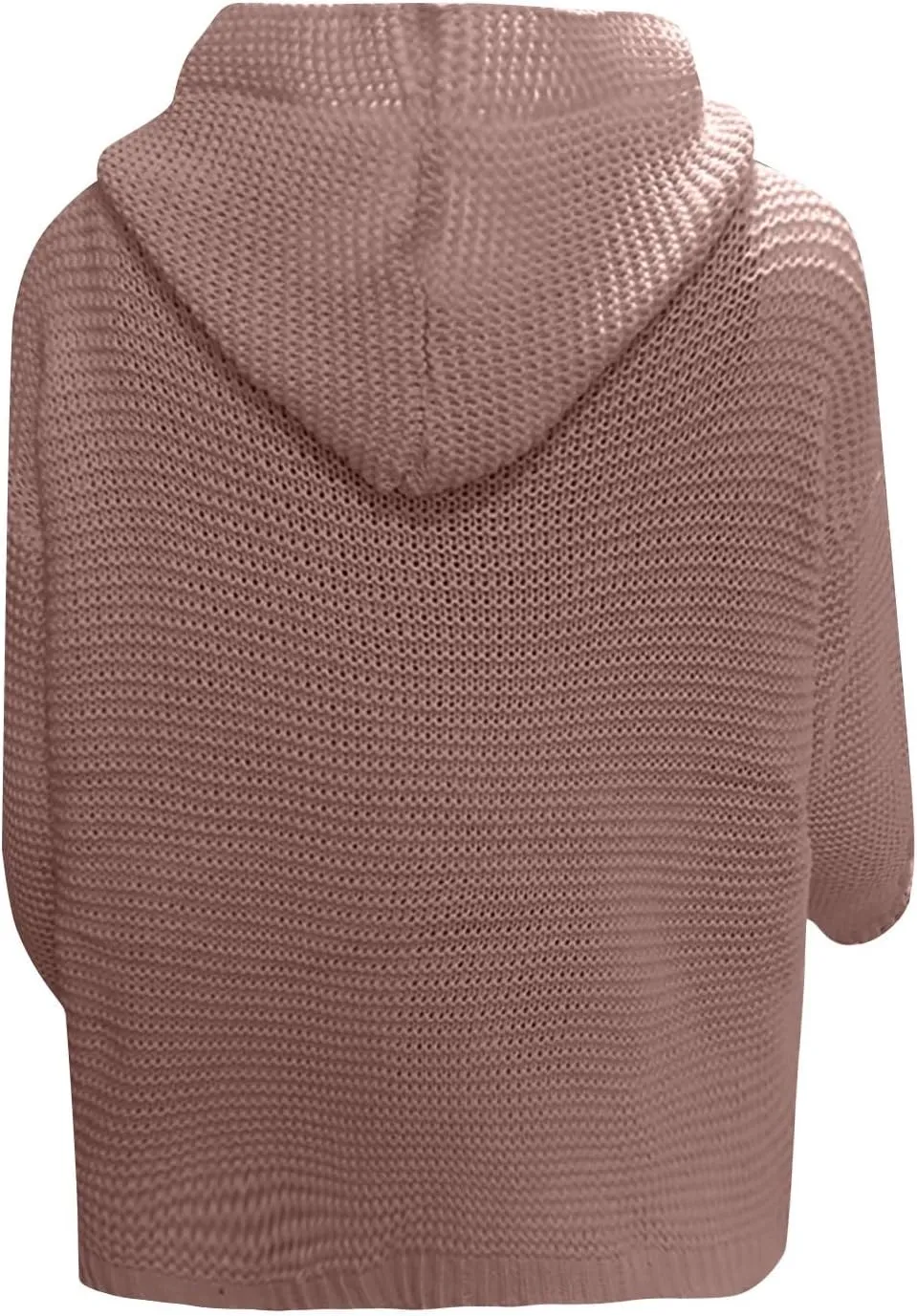 Holiday Hood Long Sleeve Sweater Ladies Cocktail Basic Hooded Regular Fit Windbreaker Women Knit Soft Solid