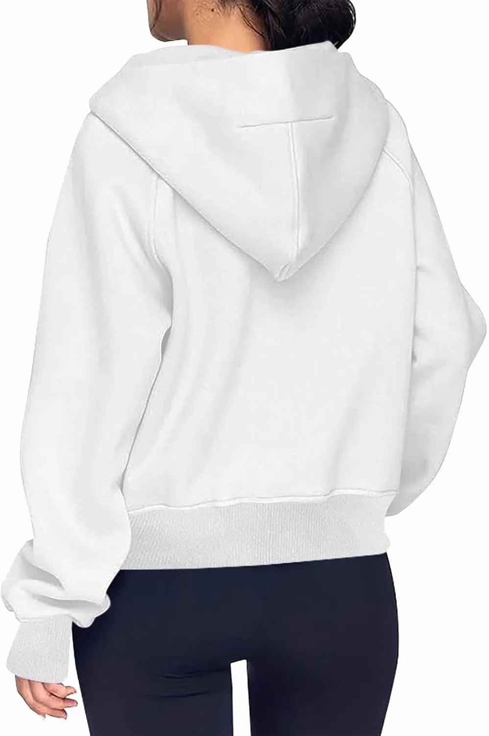 Hoodies For Women Half Zip Cropped Pullover Tops With Thumb Hole Fleece Quarter Zipper Hoodie 2024 Fall Y2k Outfits
