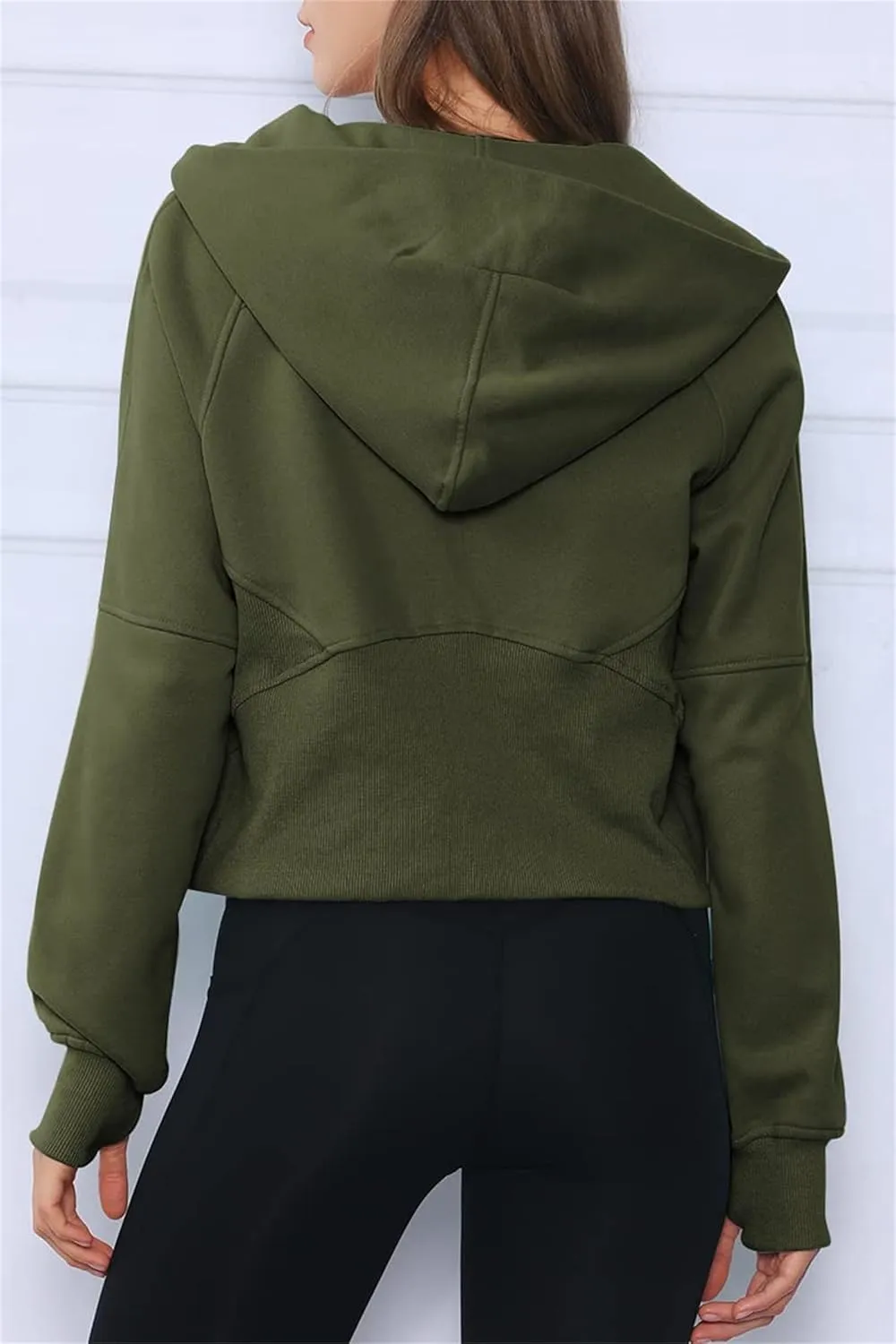 Hoodies Sweatshirts for Women Quarter Half Zip Cropped Fleece Pullover Casual Loose Long Sleeve Tops