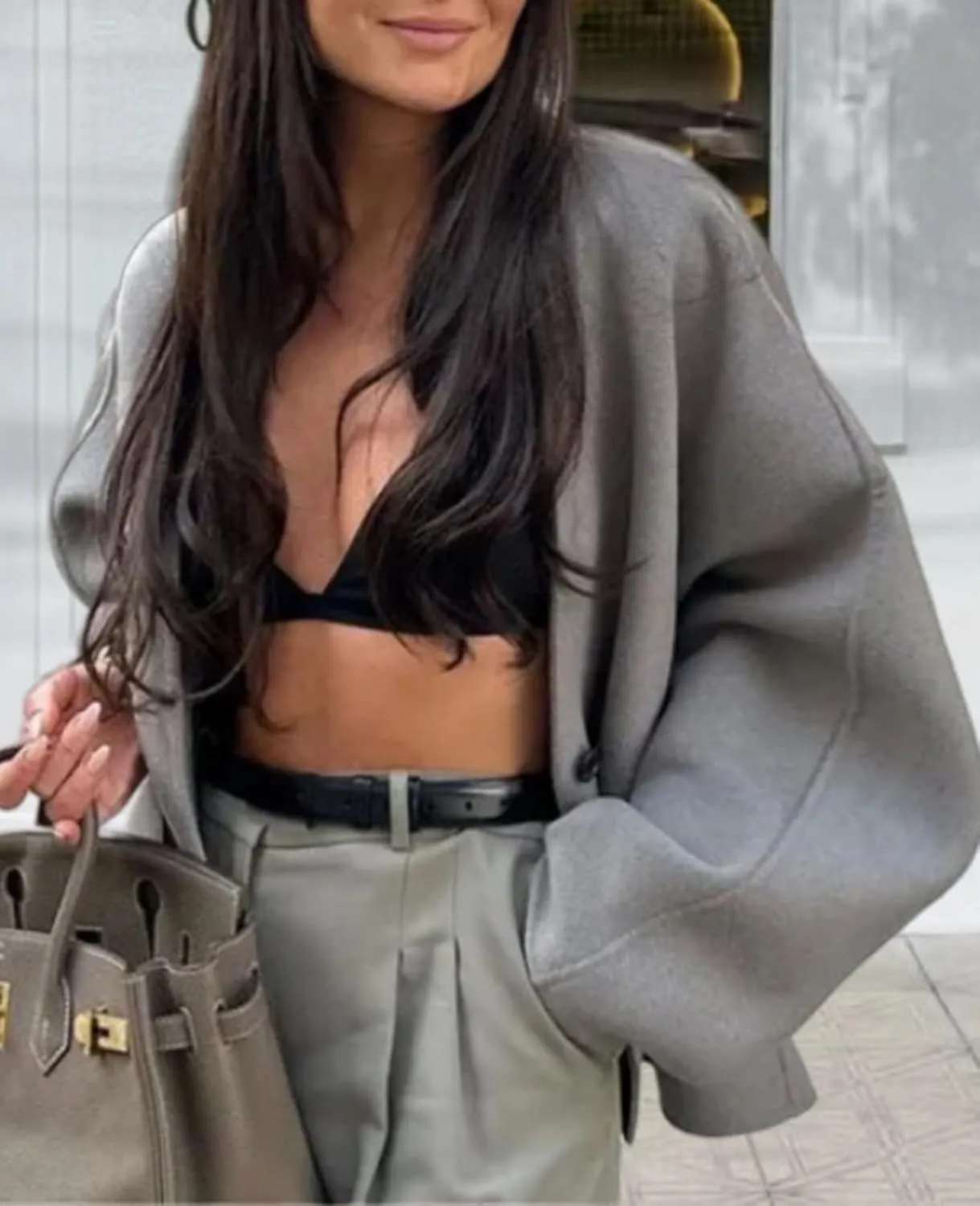 HOTIAN Women Long Sleeve Cardigan Sweater Open Front Cropped Jackets 2024 Fall winter Outwear