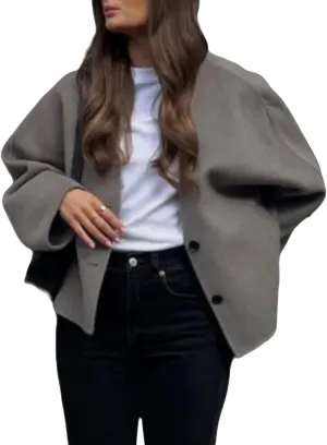 HOTIAN Women Long Sleeve Cardigan Sweater Open Front Cropped Jackets 2024 Fall winter Outwear