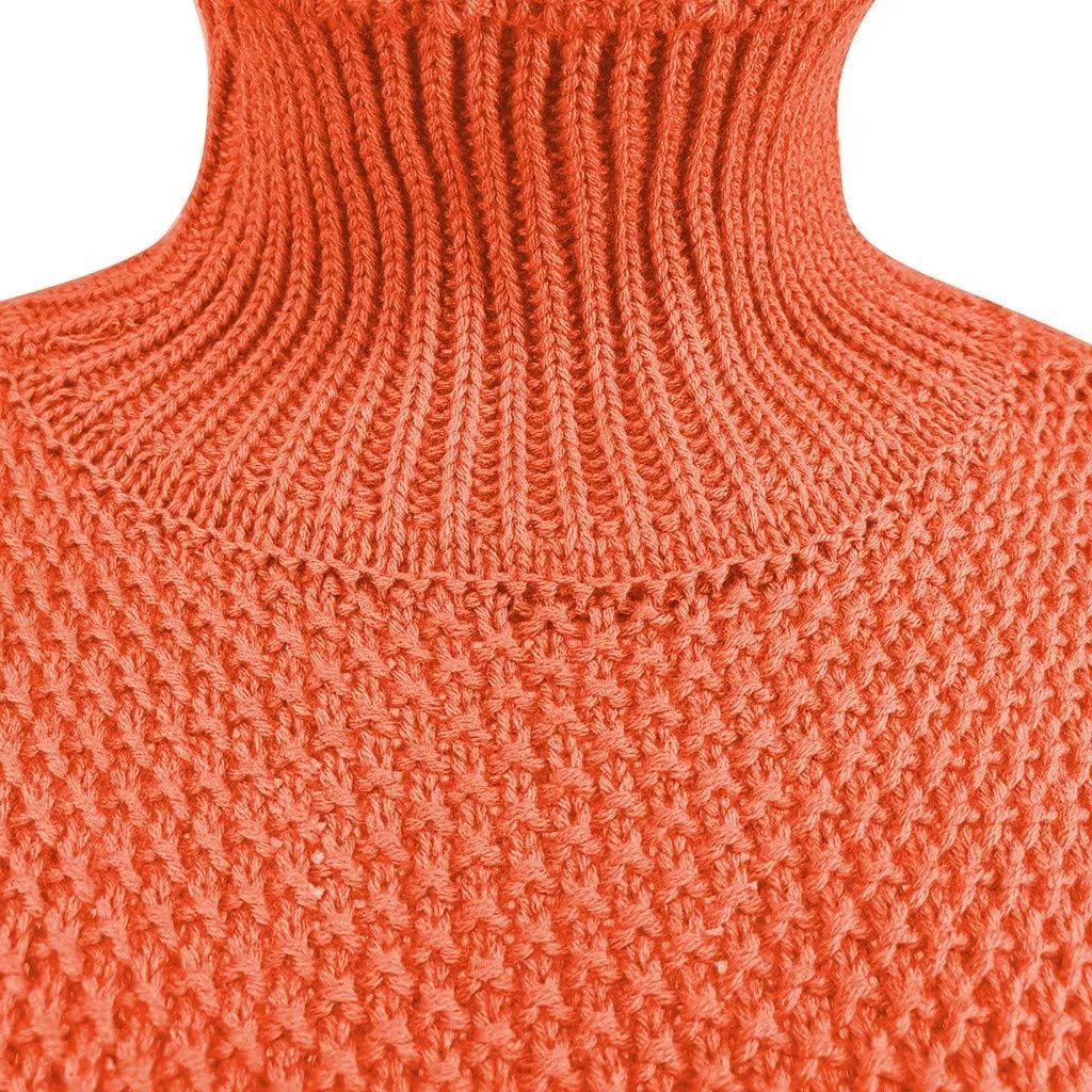 iLH Women's Fall Sweater 2024 Oversize Loose Knitted Sweaters Turtleneck Crochet Chunky Pullover Sweatshirt Jumper Tops