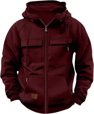 JJHAEVDY Jackets for Men Solid Full Zip Up Sweatshirt Drawstring Long Sleeve Coats Sports Y2k Hoodie Fall Jacket with Pockets