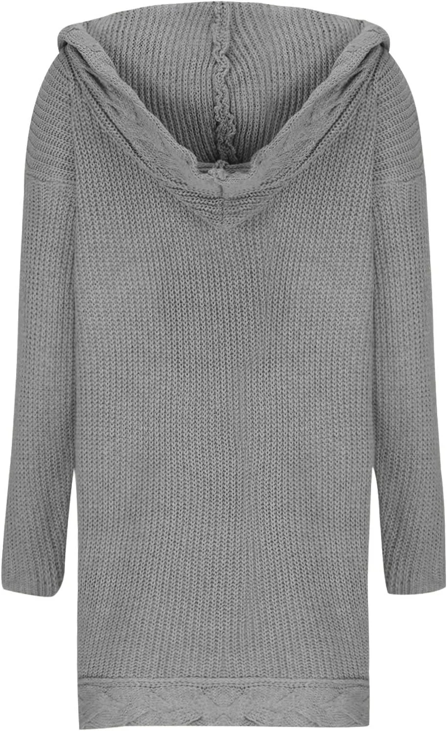 JOAU Women's Long Sleeve Soft Chunky Cable Knit Sweater Open Front Hooded Cardigans Outwear Casual Fall Winter Pockets Coat