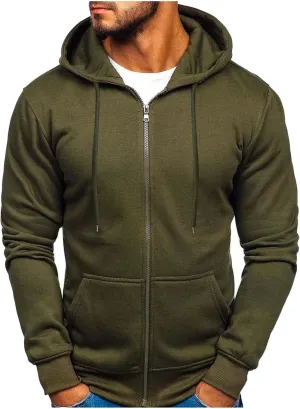 LCMTWX Men's Fashion Hoodies & Sweatshirts Solid Hooded Sweater Top With Zip Pockets Pullover Hooded Sweatshirt for Men