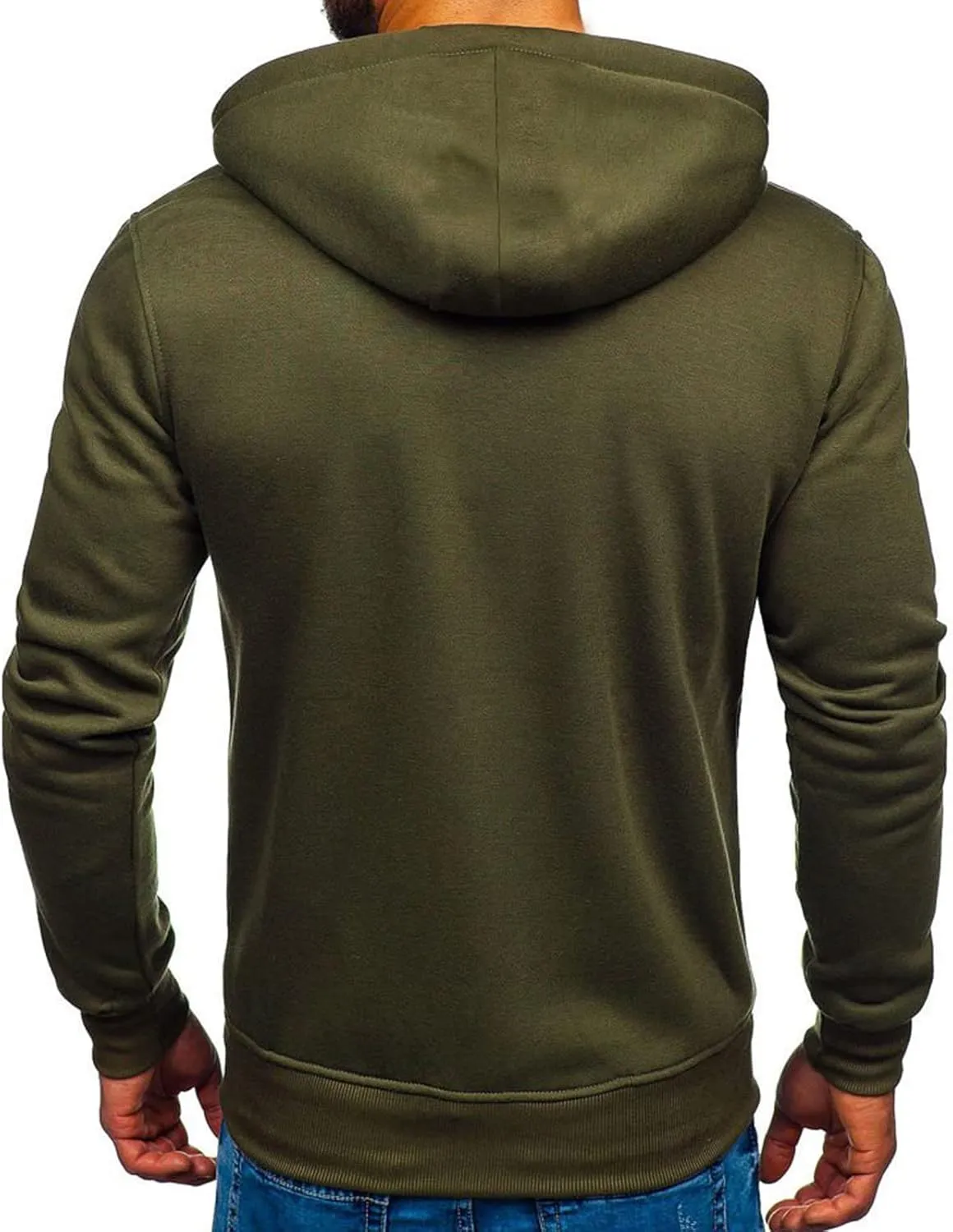 LCMTWX Men's Fashion Hoodies & Sweatshirts Solid Hooded Sweater Top With Zip Pockets Pullover Hooded Sweatshirt for Men