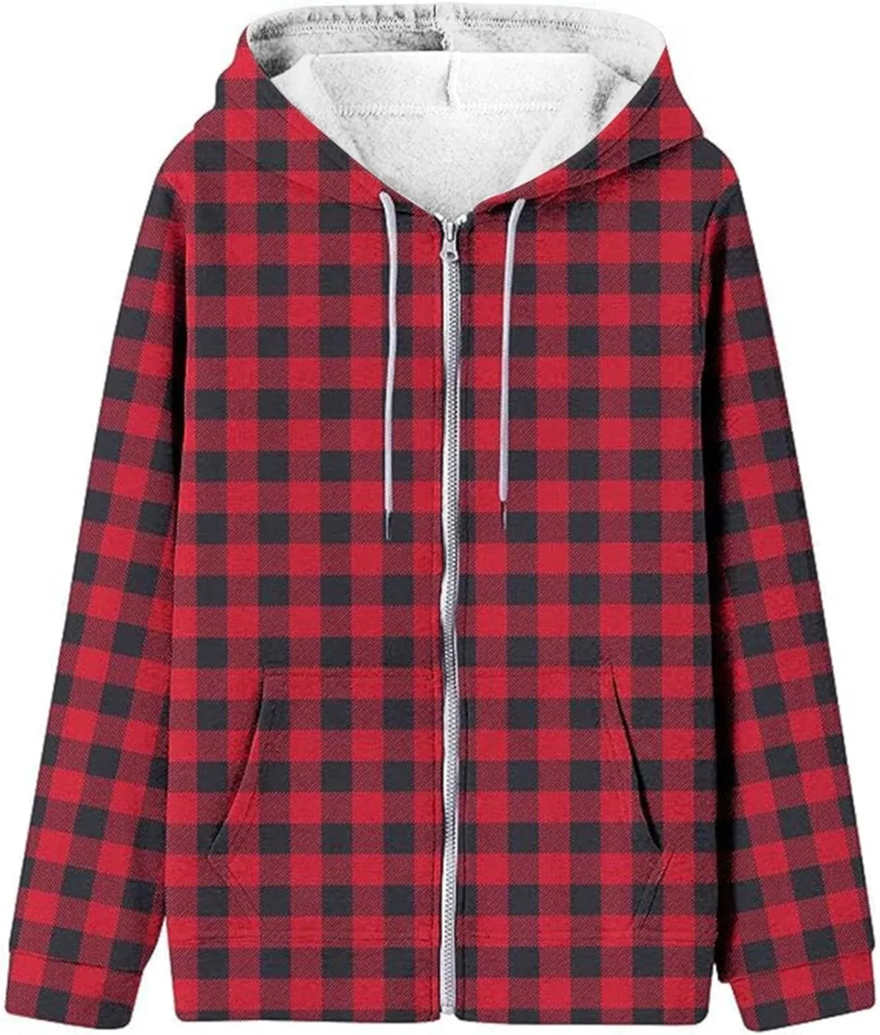 LCMTWX Women's Relaxed Fit Graphic Sweatshirt Printed Casual Pocket Long Sleeve Jacket Cute Drawstring Fall Clothes with Whit