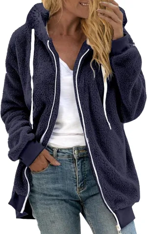 LCMTWX Women's Relaxed Fit Graphic Sweatshirt Printed Casual Pocket Long Sleeve Jacket Cute Drawstring Fall Clothes with Whit