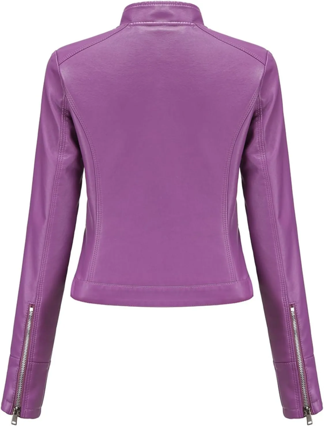 Leather Jacket for Women-Girl Faux Leather Jackets, Zip Up Motorcycle Short Pu Moto Biker Outwear Slim Fit Coat