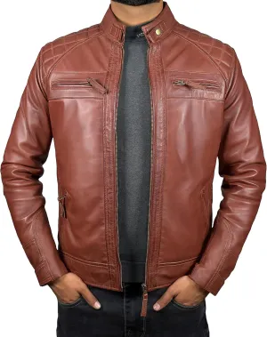 Leather Jacket Men - Cafe Racer Mens Jackets Casual Stylish Motorcycle Jacket - Lambskin Men's Biker Leather Jackets For Men