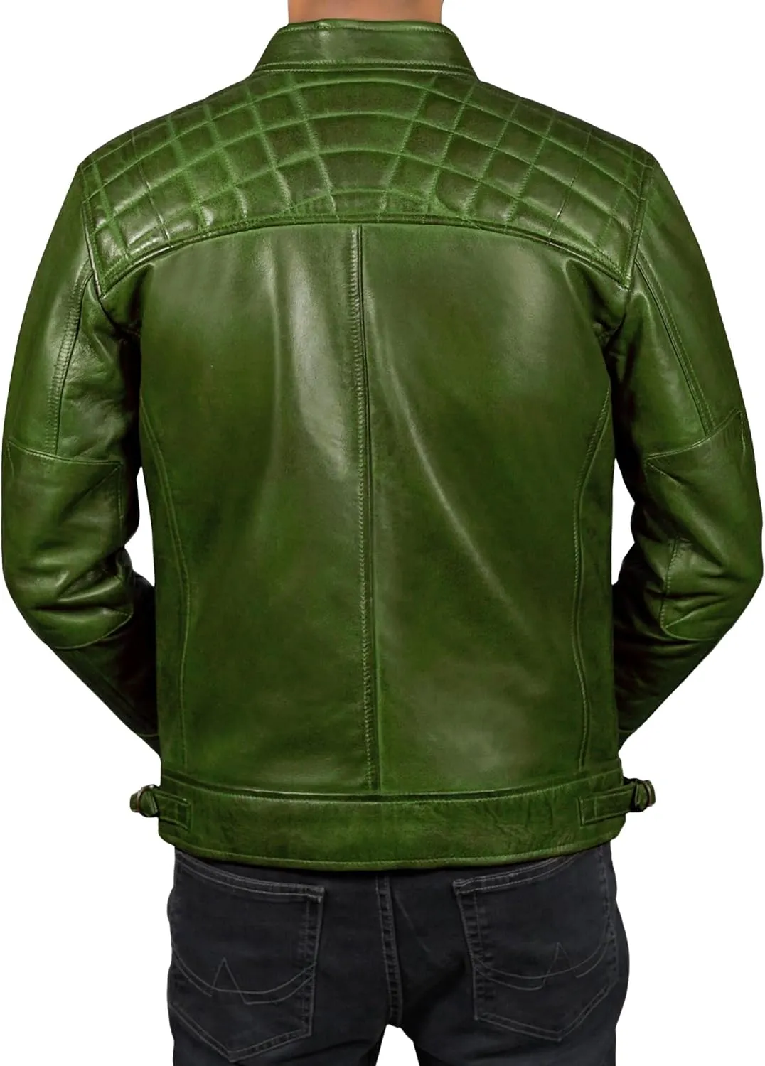 Leather Jacket Men - Cafe Racer Mens Jackets Casual Stylish Motorcycle Jacket - Lambskin Men's Biker Leather Jackets For Men