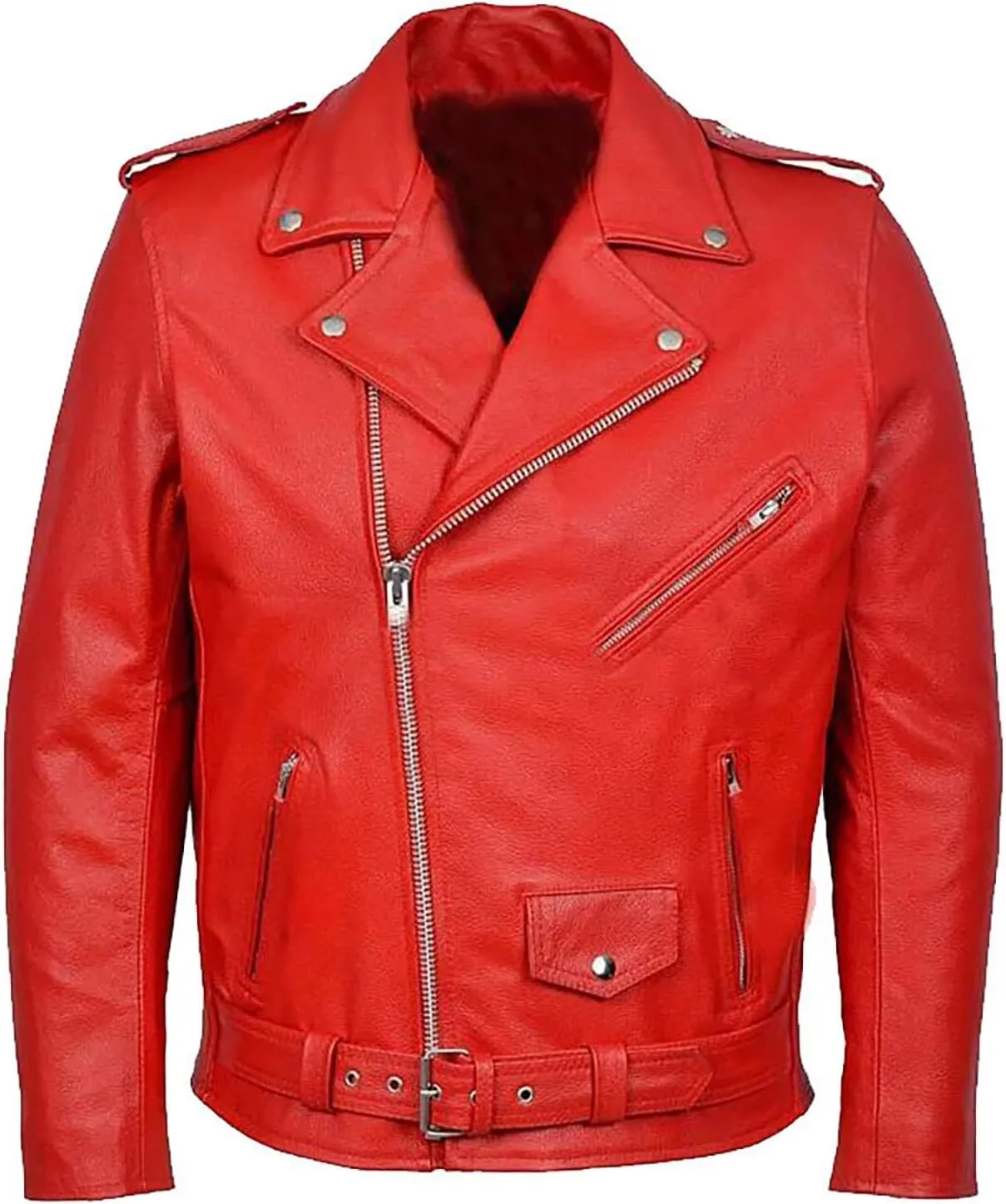 Leather Jackets for Men, Faux Bomber Jacket Men Motorcycle Lapel Asymmetric Zip-Up Blet Slim Fit Biker Coat Outwear