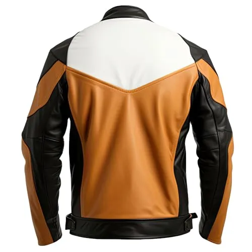 Leather Jets Mens Peanut Brown Black Genuine Sheepskin Stand Collar Classy Zipup Riding Sporty Biker Leather Jacket