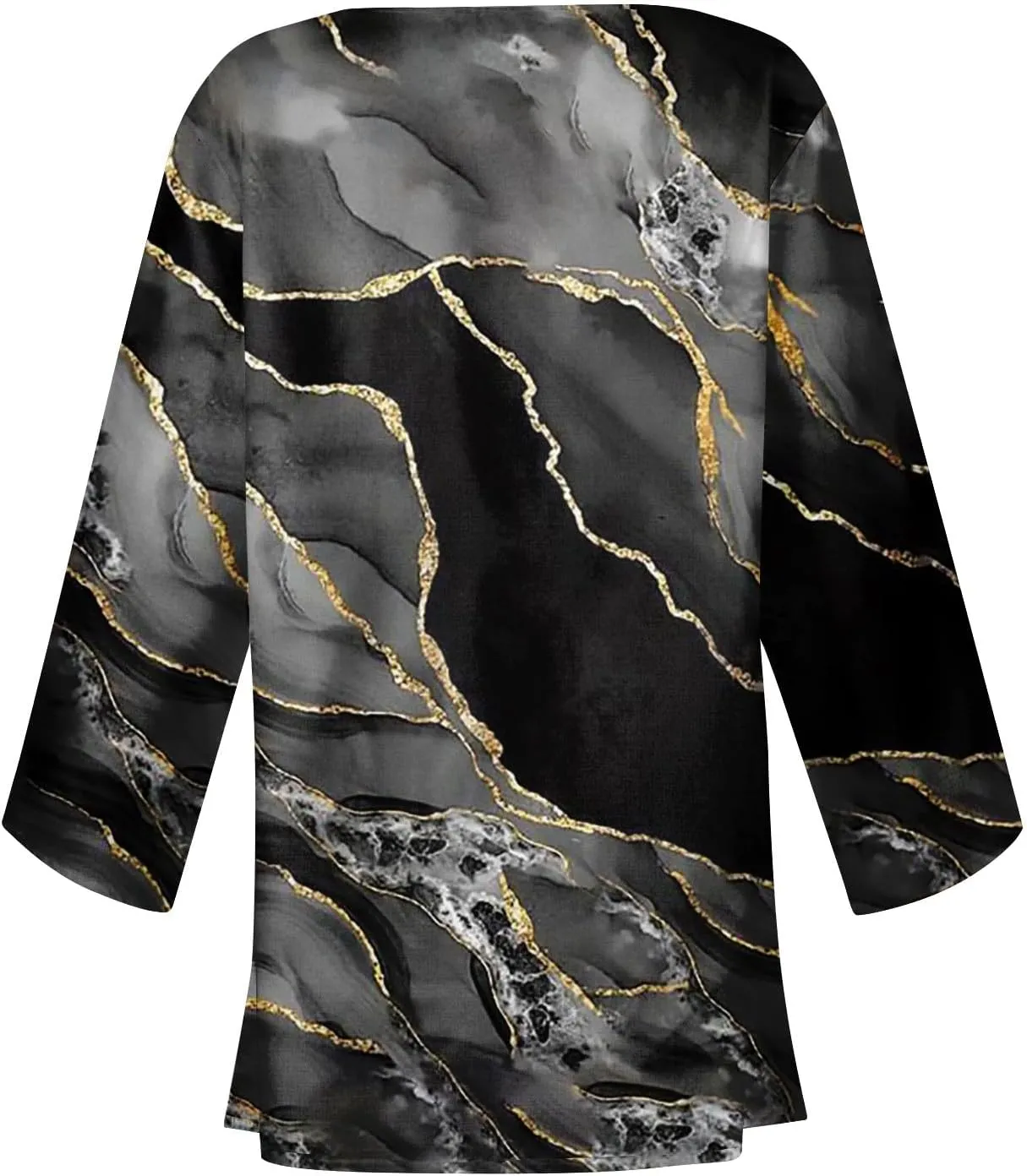 Lightweight Cardigan for Women Summer Printed Beach Cover Up Tops Open Front 3/4 Sleeve Kimono Cardigan Casual Blouse