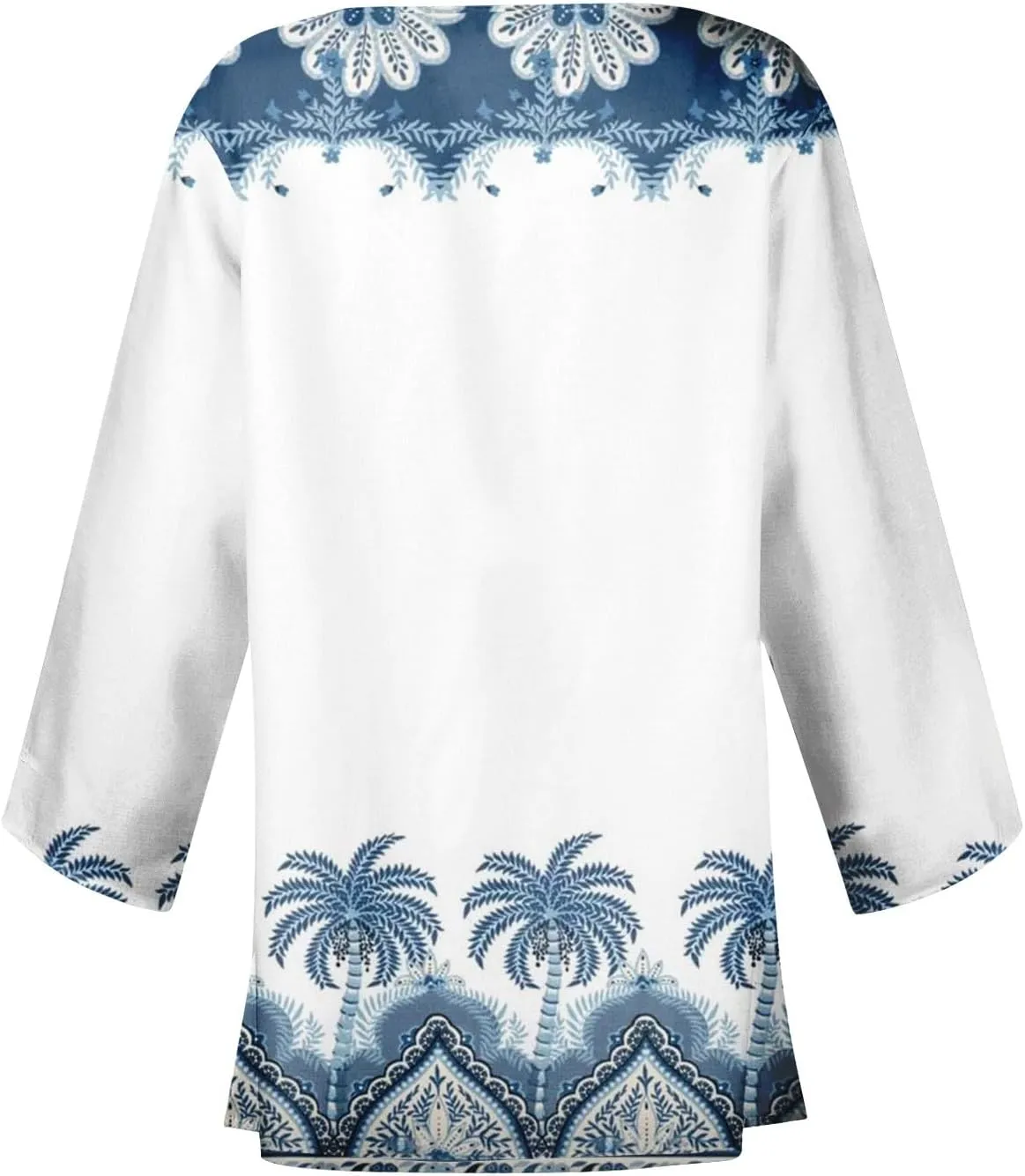 Lightweight Cardigans for Women 3/4 Sleeve Casual Loose Open Front Cardigan Floral Printed Trendy Cardigans