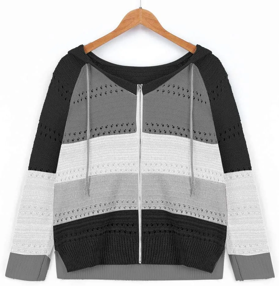 Lightweight Casual Hoodie Threaded Sweater Ladies Zipper Top 2024 Fall Outfits Fashion Clothes Y2K Hoodies Women's