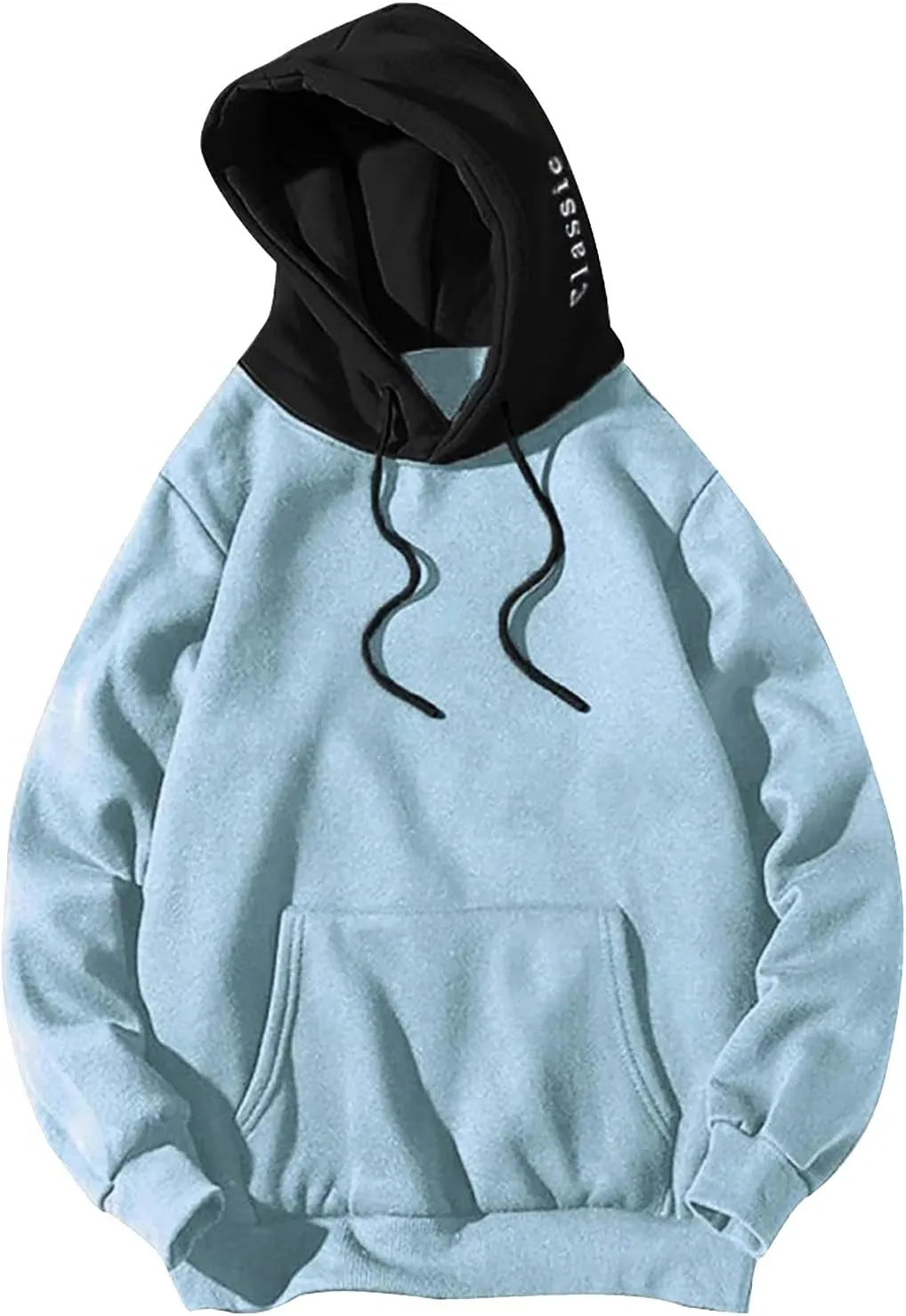 Lightweight Hoodies for Men Casual Patchwork Hooded Top Blouse Sweatshirt with Pockets Coat Cozy Sweatshirts