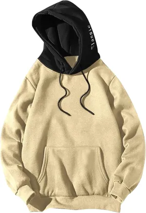 Lightweight Hoodies for Men Casual Patchwork Hooded Top Blouse Sweatshirt with Pockets Coat Cozy Sweatshirts