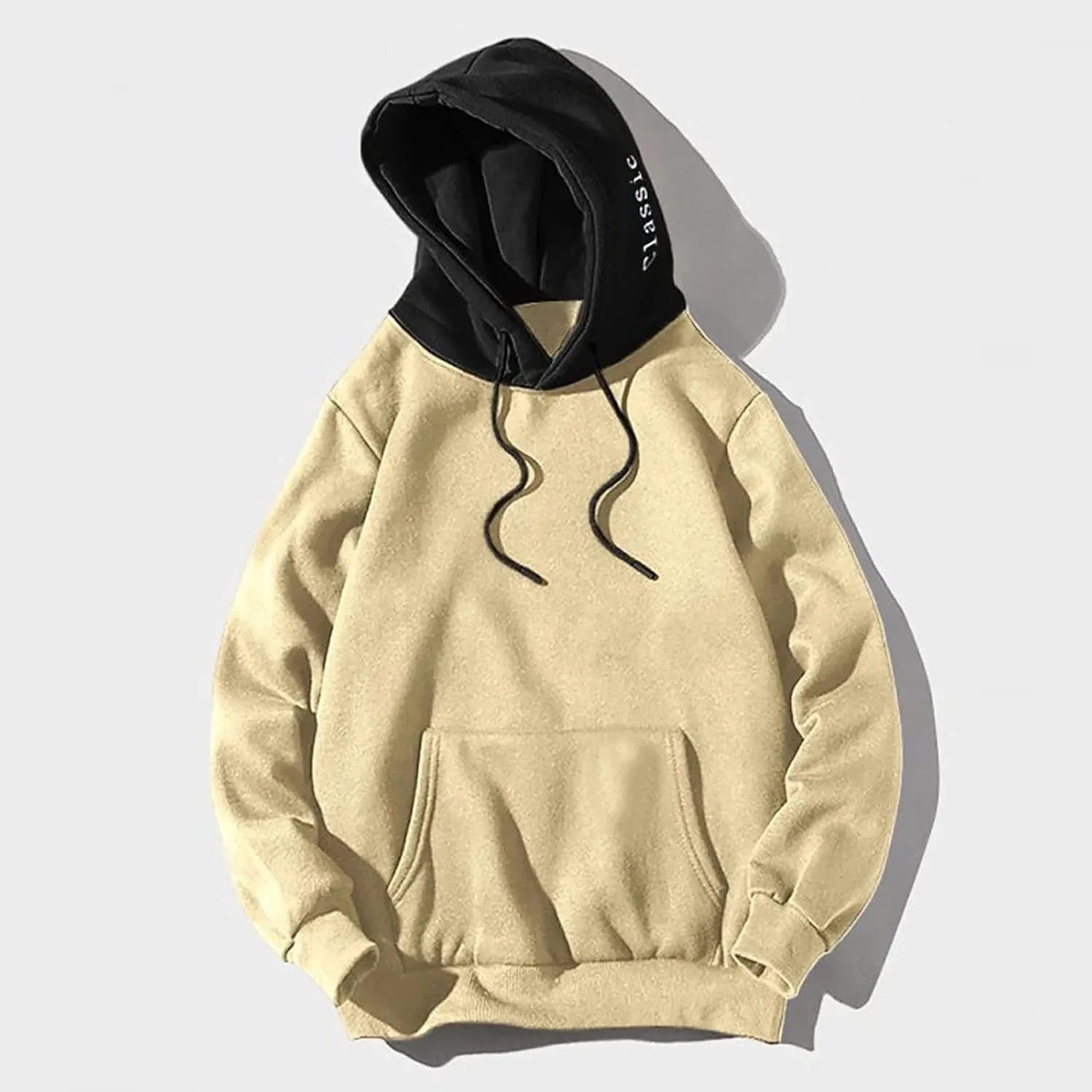 Lightweight Hoodies for Men Casual Patchwork Hooded Top Blouse Sweatshirt with Pockets Coat Cozy Sweatshirts