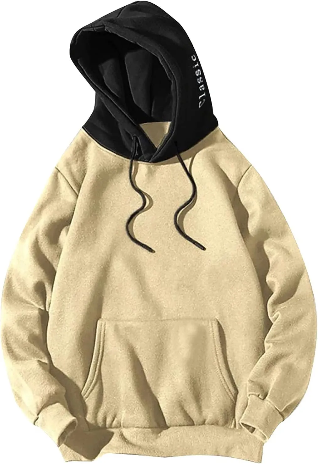 Lightweight Hoodies for Men Casual Patchwork Hooded Top Blouse Sweatshirt with Pockets Coat Cozy Sweatshirts