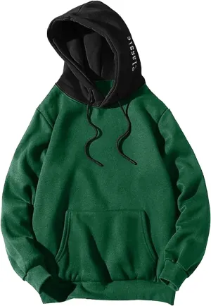Lightweight Hoodies for Men Casual Patchwork Hooded Top Blouse Sweatshirt with Pockets Coat Cozy Sweatshirts