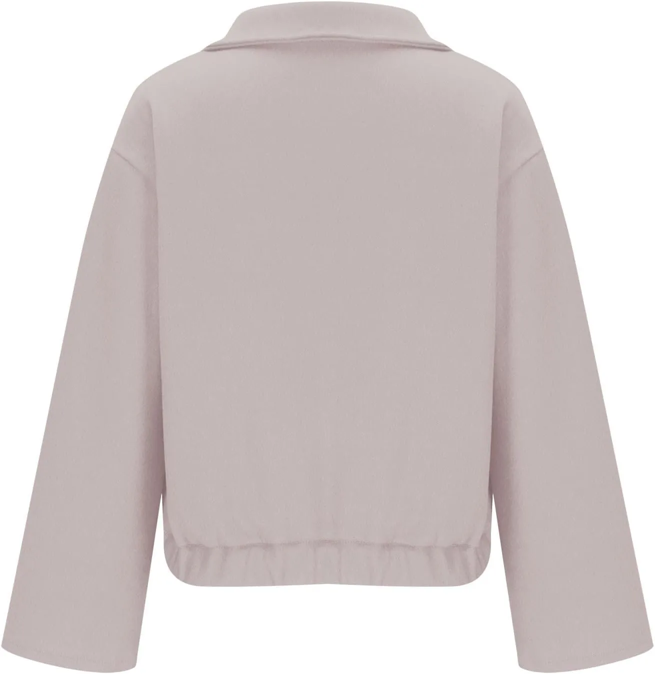 Lmdudan Women Short Wool Blend Jacket Lapel Single Breasted Long Sleeve Cropped Coat Wool Jacket with Flap Pockets Pea Coats