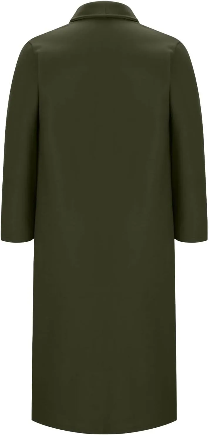 Lmdudan Wool Blend Coat for Women Elegant Shawl Collar Open Front Coats Formal Work Mid Long Winter Pea Coat Outwear Tops