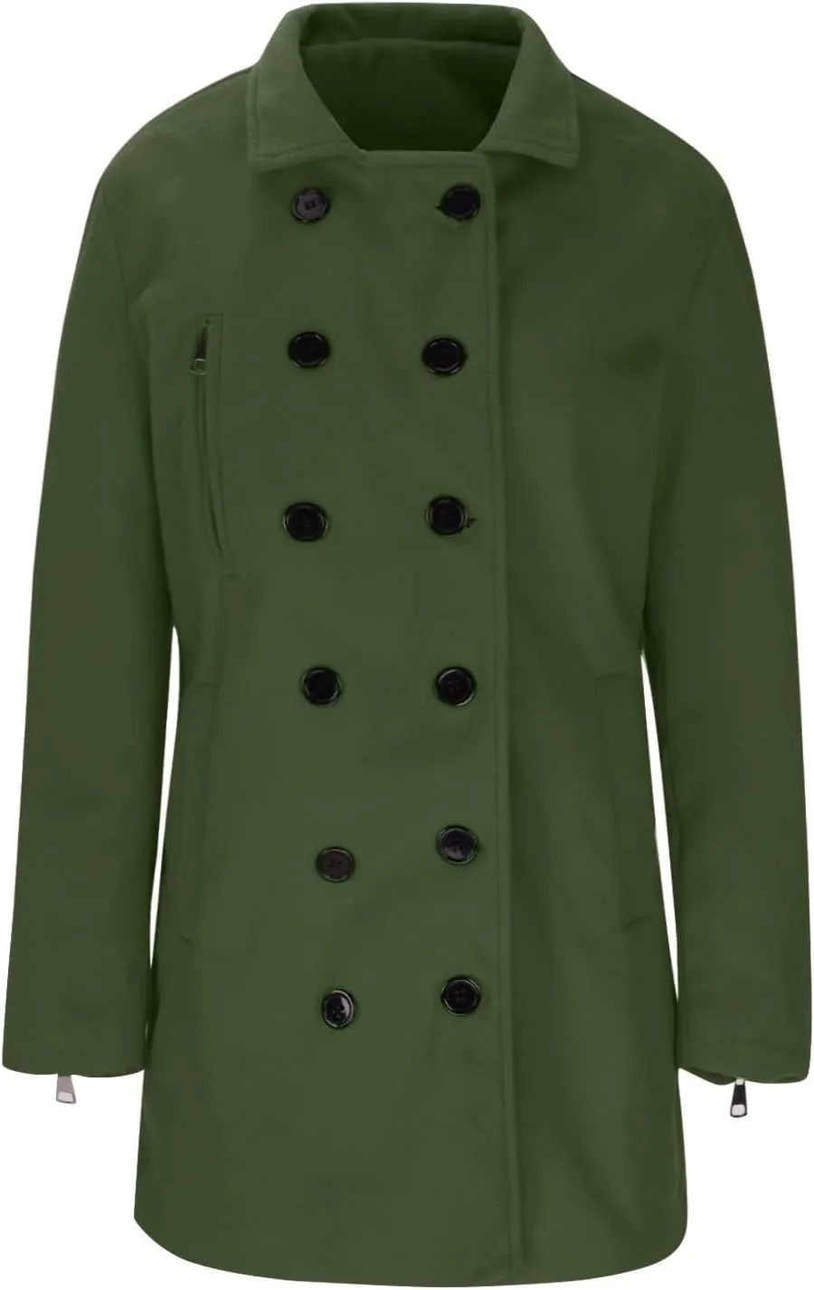 Lmdudan Wool Blend Coats for Women Double Breasted Trendy Trench Coat Winter Casual Solid Color Lapel Peacoat Jacket 2024