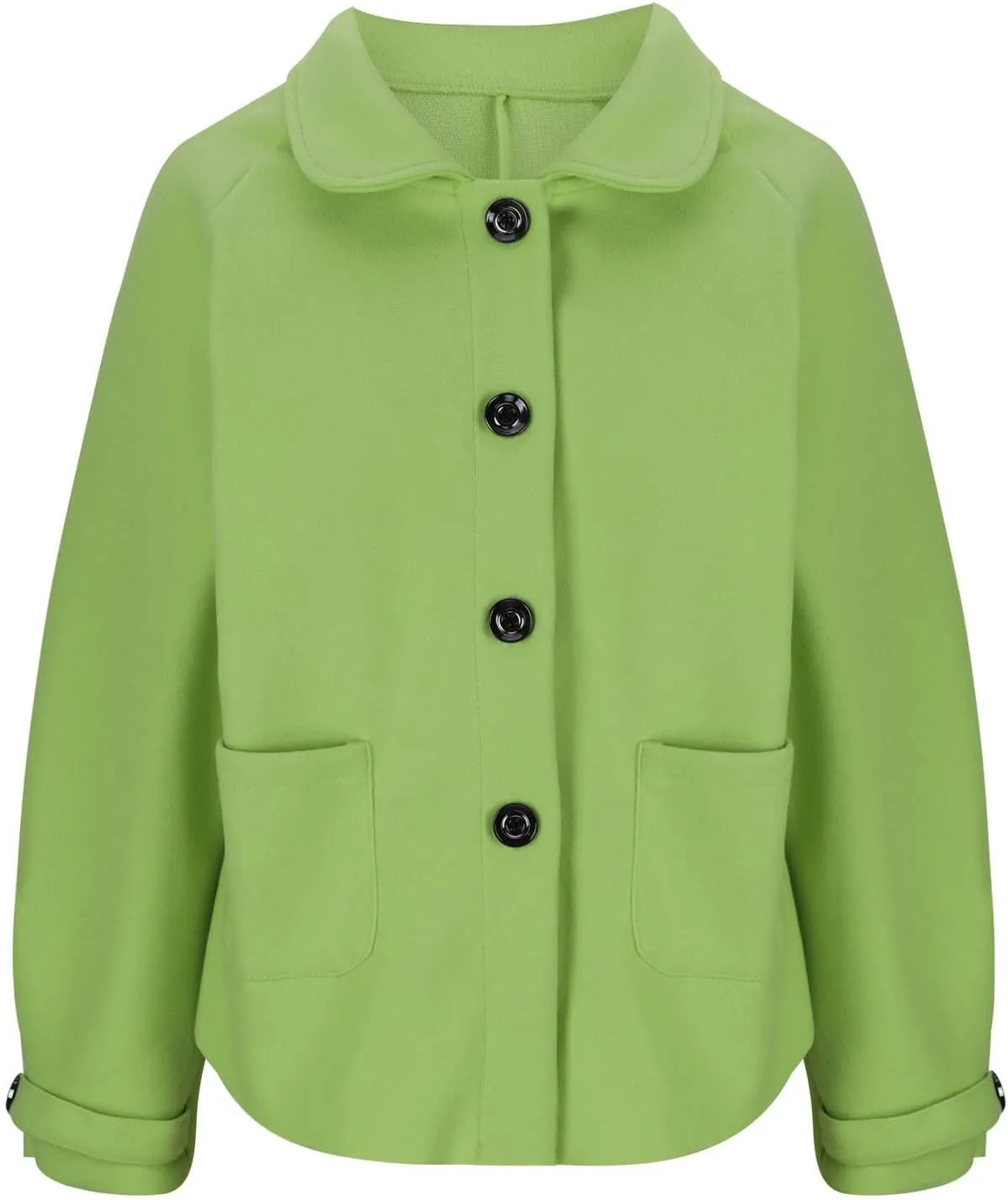 Lmdudan Wool Shacket Jacket for Women Oversized Long Sleeve Pea Coat Jackets Button Down Wool Blend Coats with Pocket