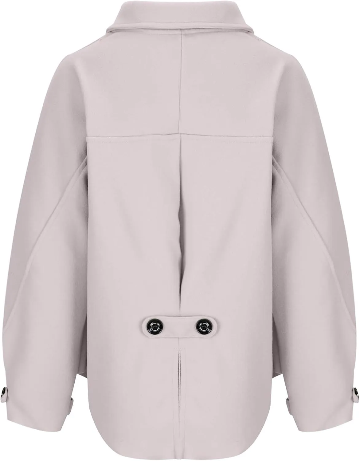 Lmdudan Wool Shacket Jacket for Women Oversized Long Sleeve Pea Coat Jackets Button Down Wool Blend Coats with Pocket