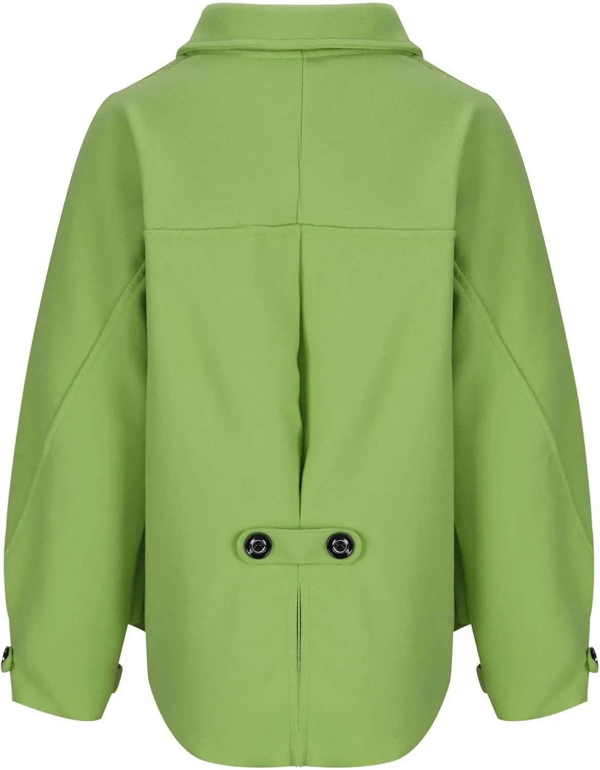 Lmdudan Wool Shacket Jacket for Women Oversized Long Sleeve Pea Coat Jackets Button Down Wool Blend Coats with Pocket