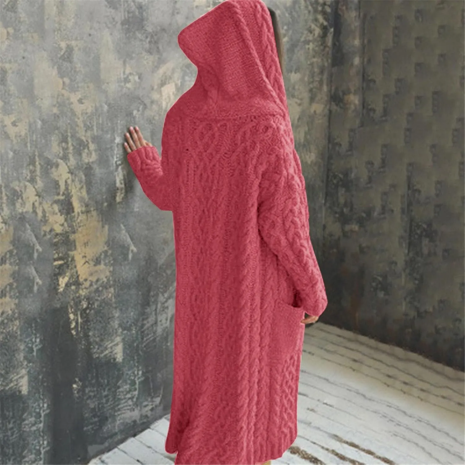 Long Cardigan Sweaters for Women Fall Winter Coats Cable Knit Casual Open Front Long Sleeve Sweater Plus Size Outercoat