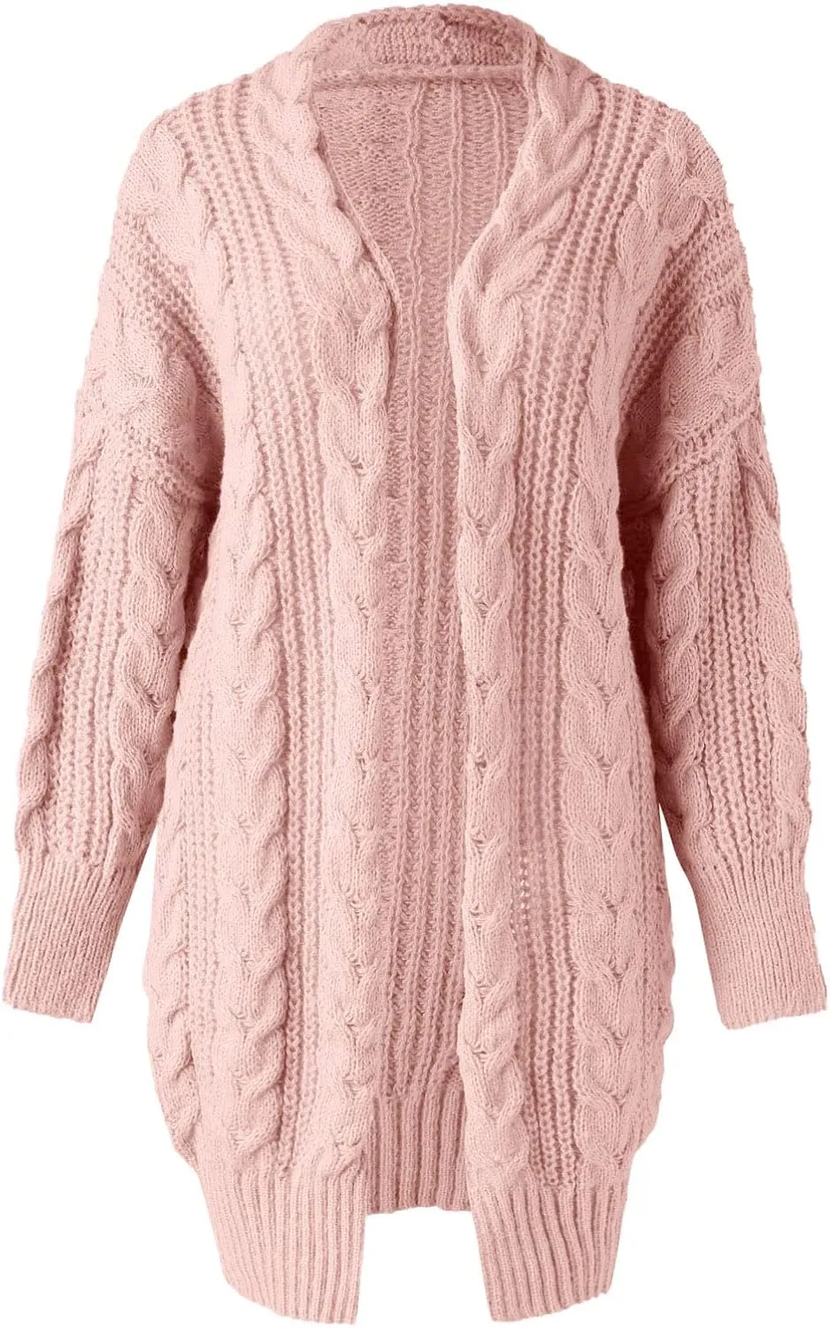 Long Chunky Cardigan Sweaters for Women 2022 Fashion Solid Oversized Slouchy Cable Knitted Open Front Sweater Coat