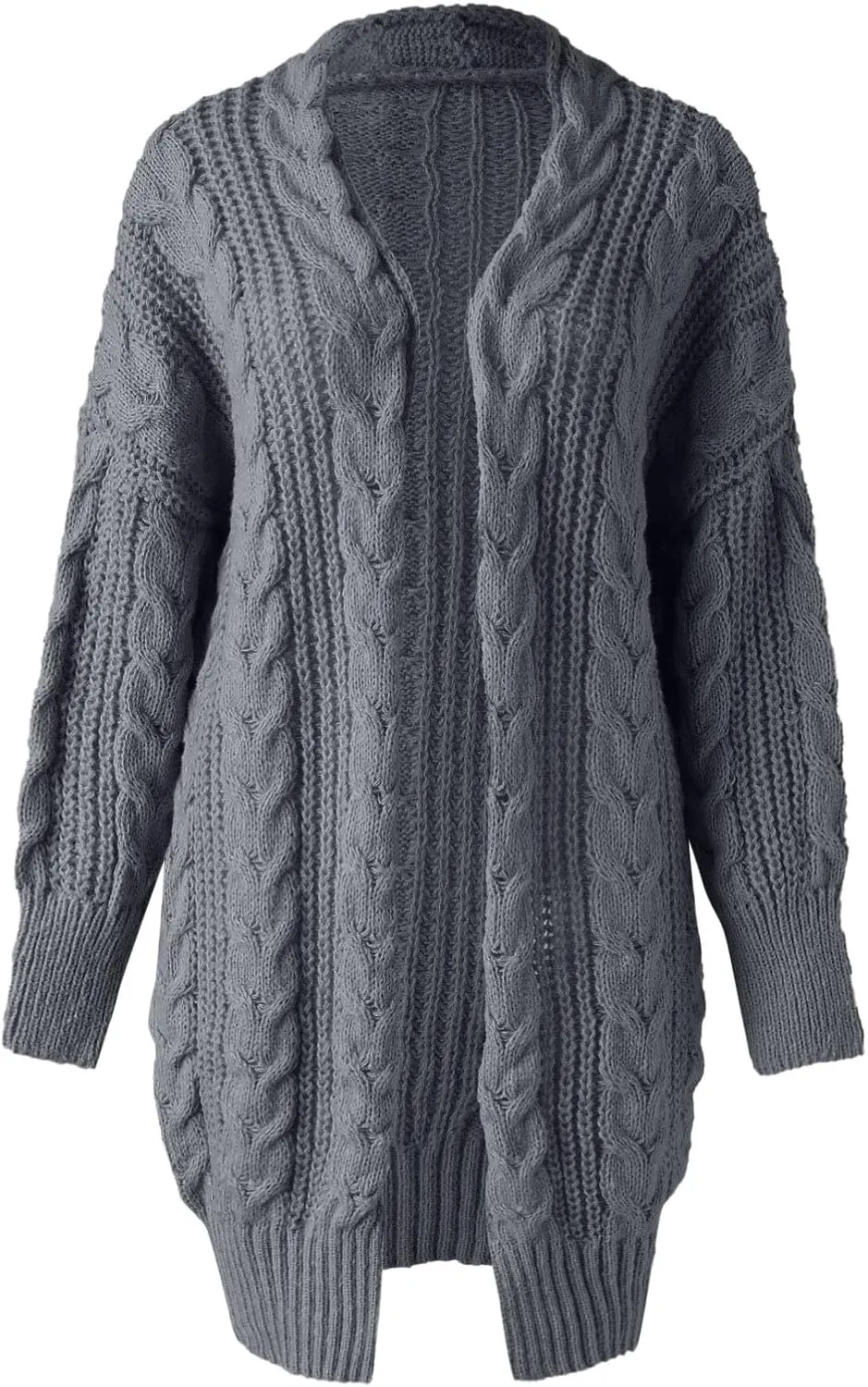 Long Chunky Cardigan Sweaters for Women 2022 Fashion Solid Oversized Slouchy Cable Knitted Open Front Sweater Coat