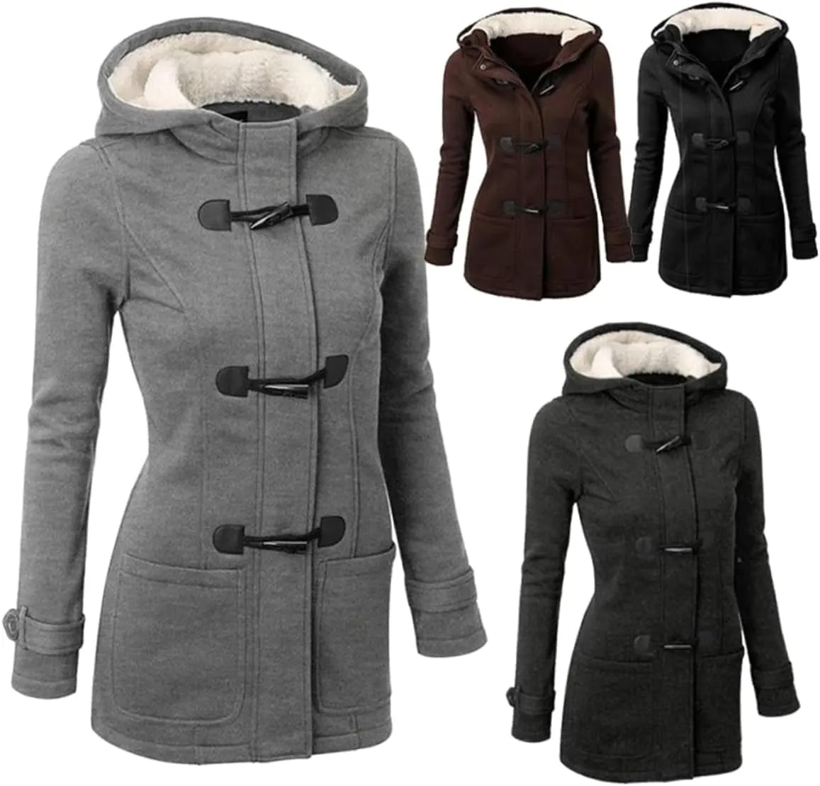 Long Pea Coat Wool Pea Coat Pea Coats for Women Pea Jacket Cotton Clothes Classic