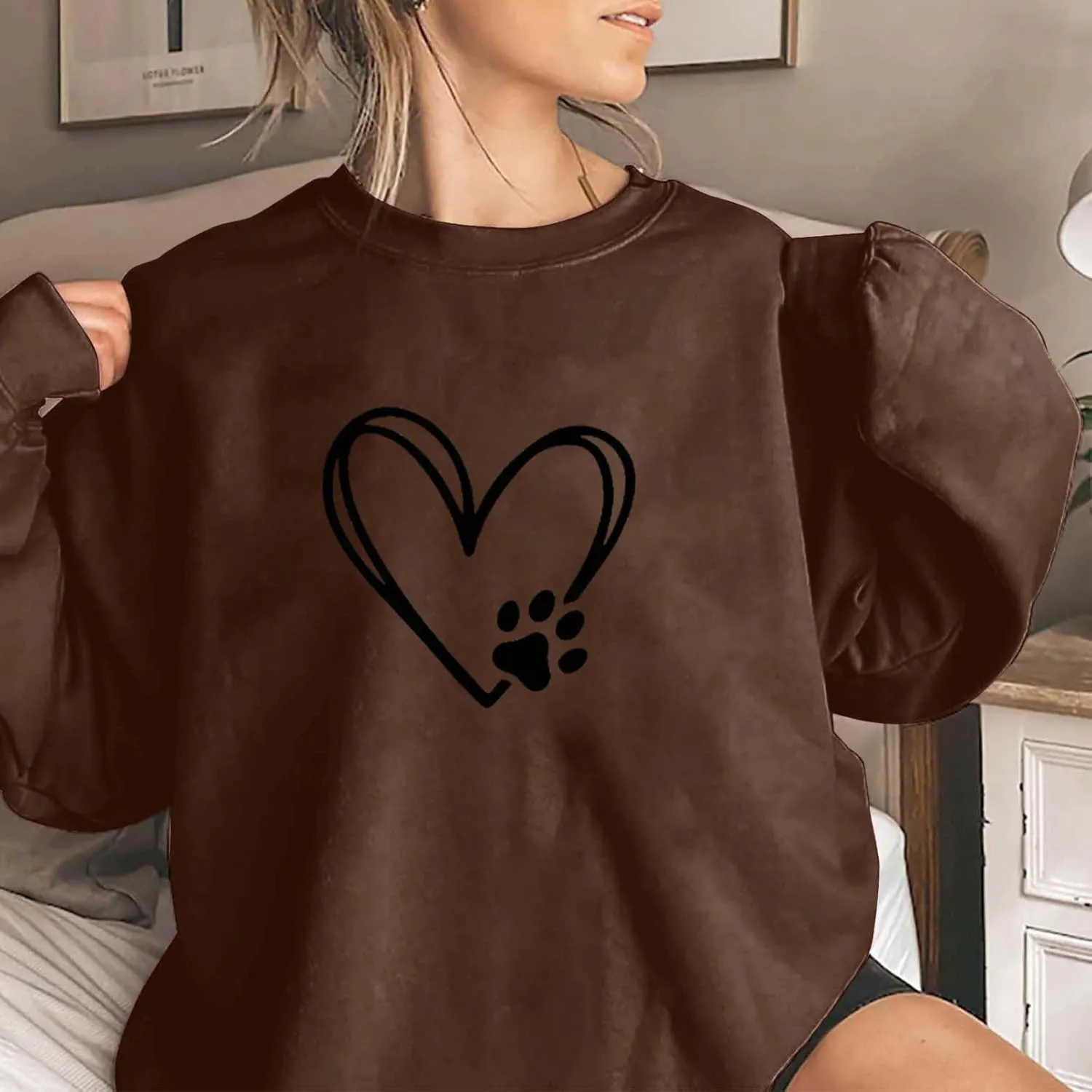 Long Sleeve SweatShirts for Teen Girls Crewneck Oversized Pullover Sweater 2024 Fashion Fall Casual Tops Clothes