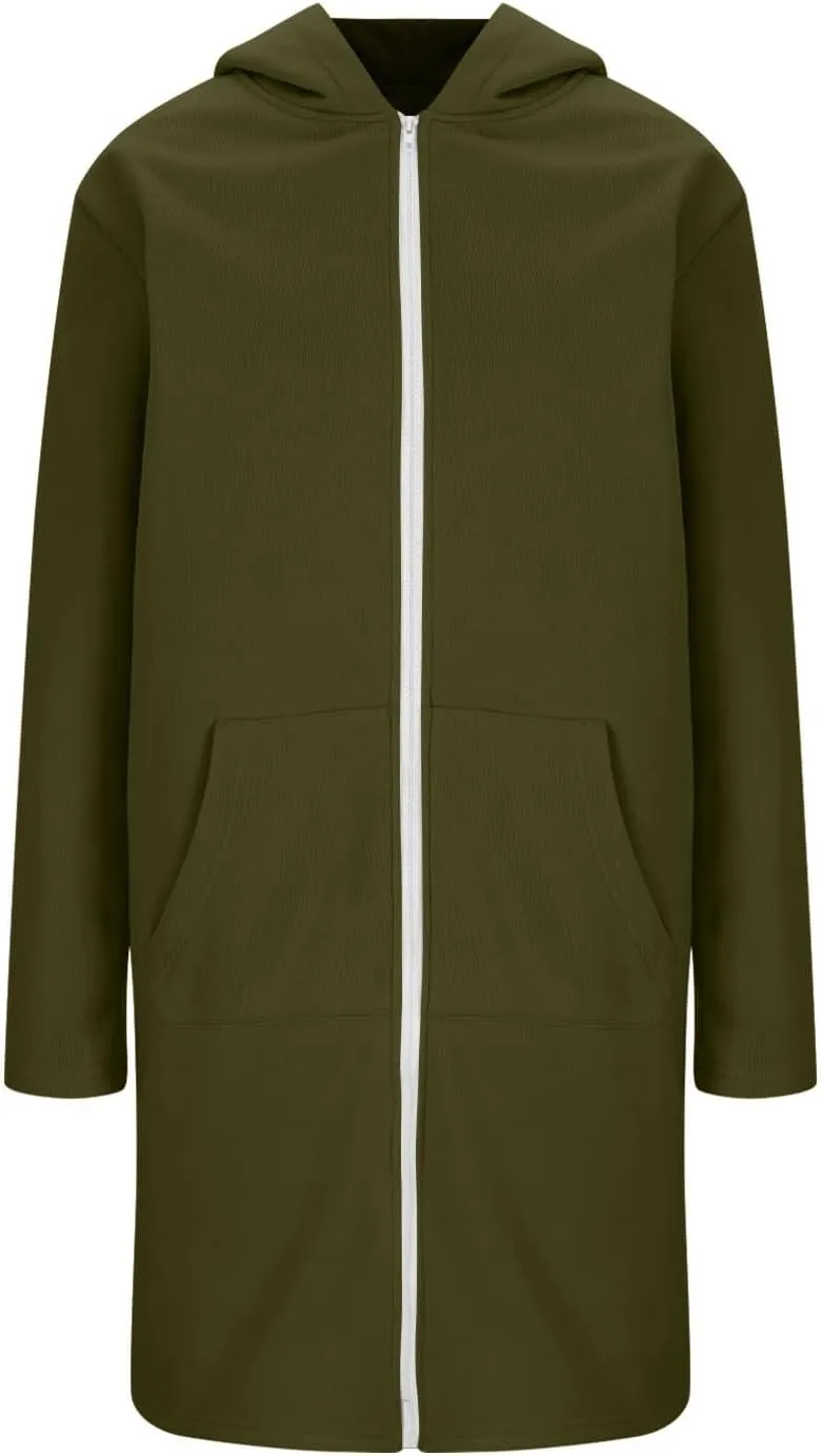 Long Zip Up Hoodie Women Lightweight Womens Zip Up Fleece Lined Long Hoodie Jacket Tunic Sweatshirt Blazer Oversized