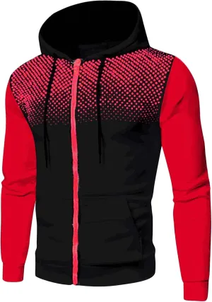 Men Hoodies Casual Hoodies for Men with Zip Pockets Full Zip Long Sleeve Sweatshirt Athletic Workout Hooded Jackets