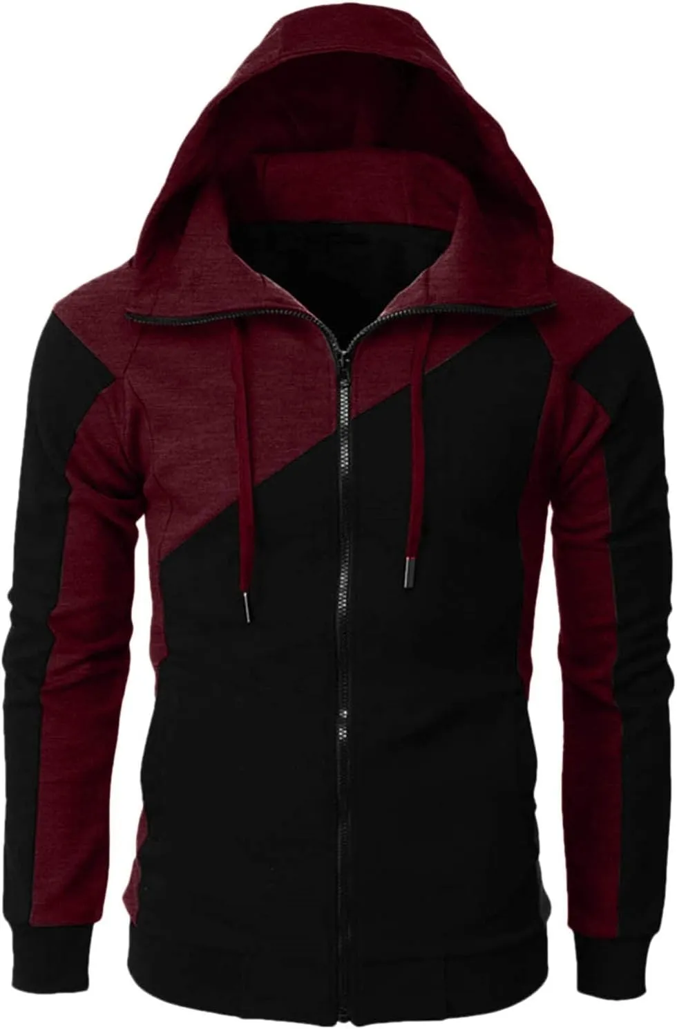 Men Hoodies Casual Hoodies for Men with Zip Pockets Full Zip Long Sleeve Sweatshirt Athletic Workout Hooded Jackets